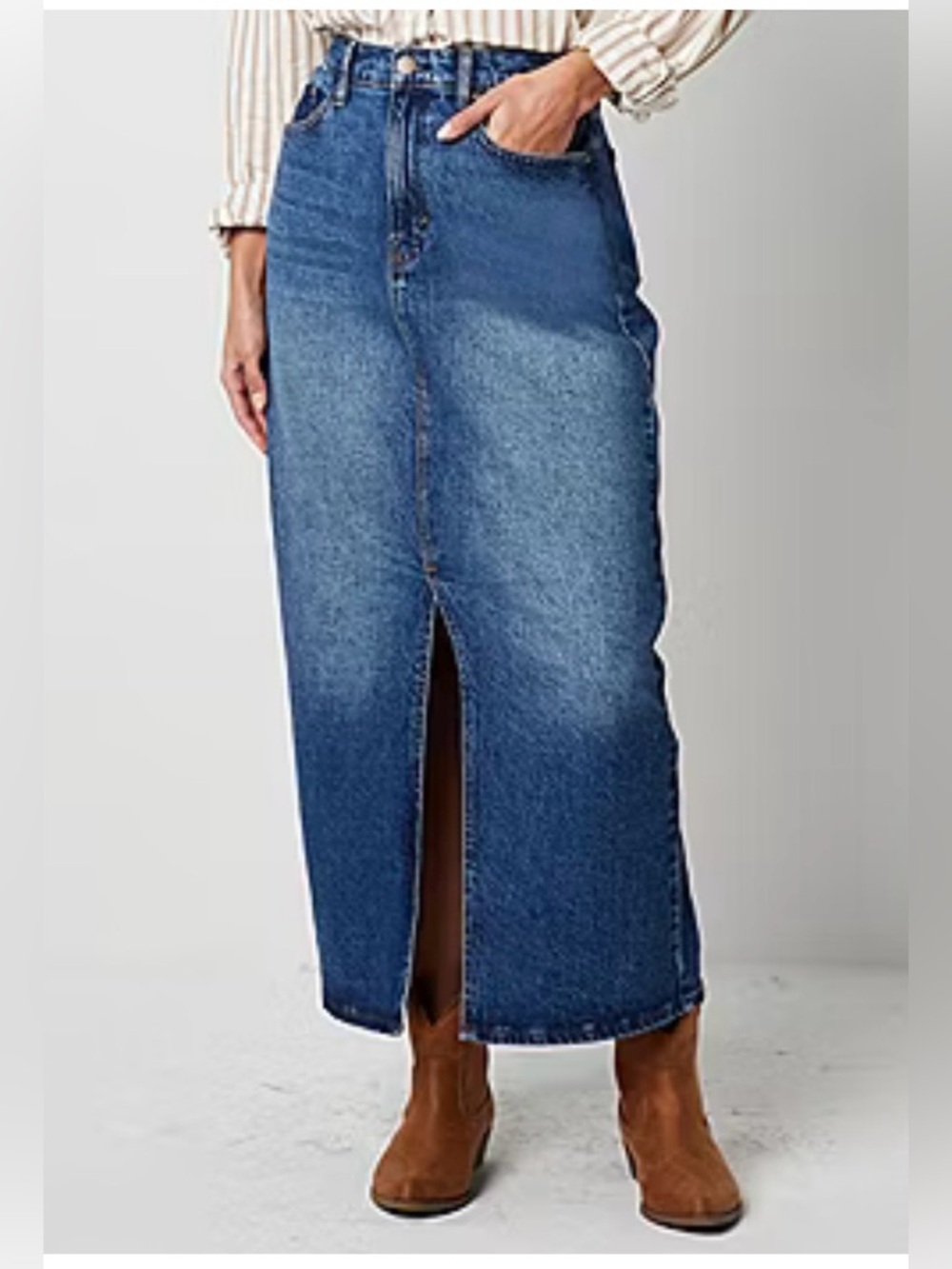 a.n.a a new approach Blue Denim Maxi Skirt